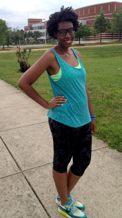 Built in Bra Tank and Capris in black jack print. I promise I didn't buy this tank just to match my shoes.
